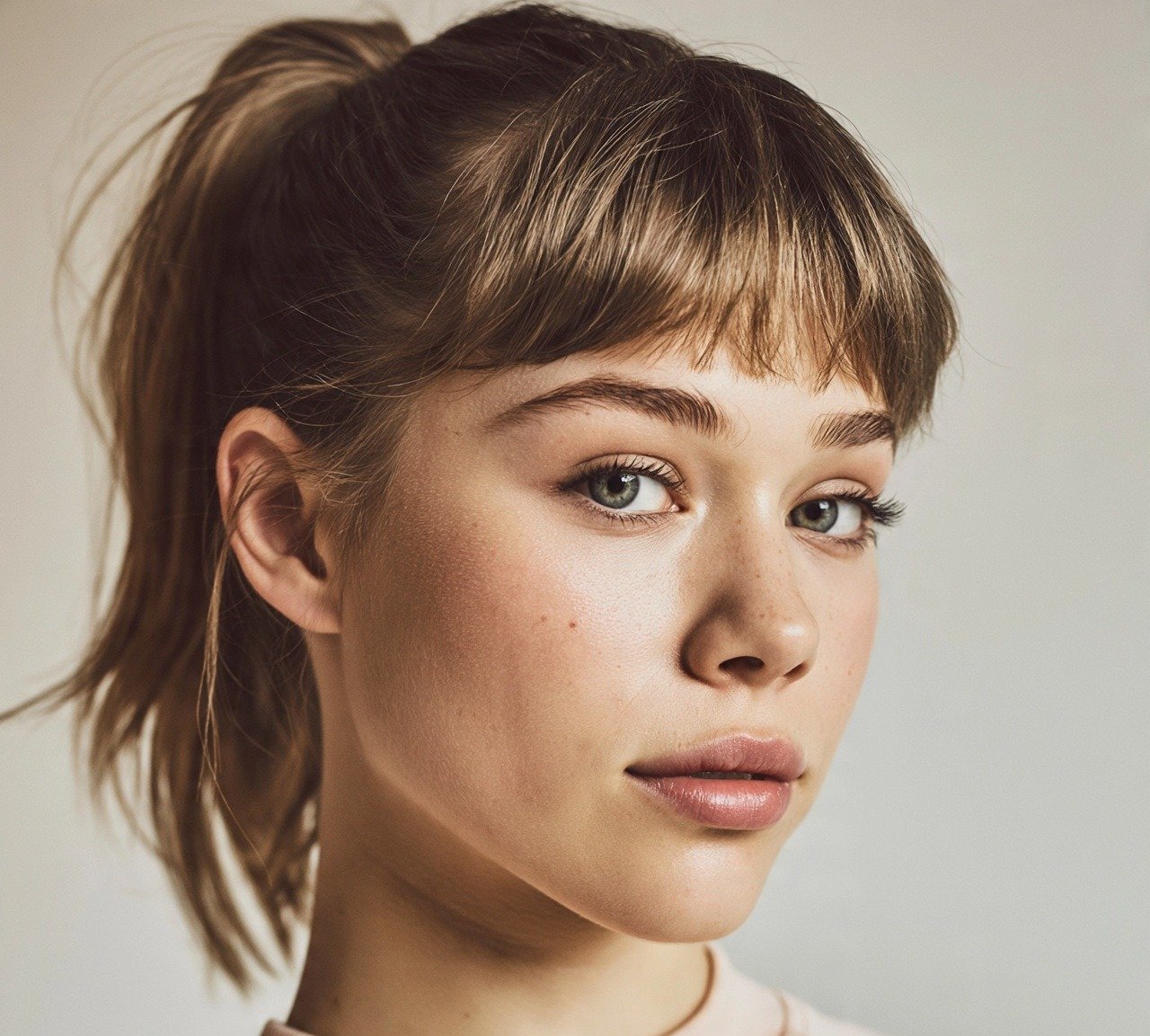 Short Hair Ponytail Hairstyles: 15 Trending Ideas That Are Worth Trying 11 10. Ponytail with Bangs Short Hairstyles