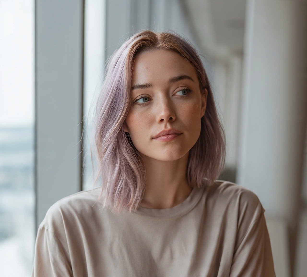 11. Muted Mauve for Everyday Wear Purple Hair Color