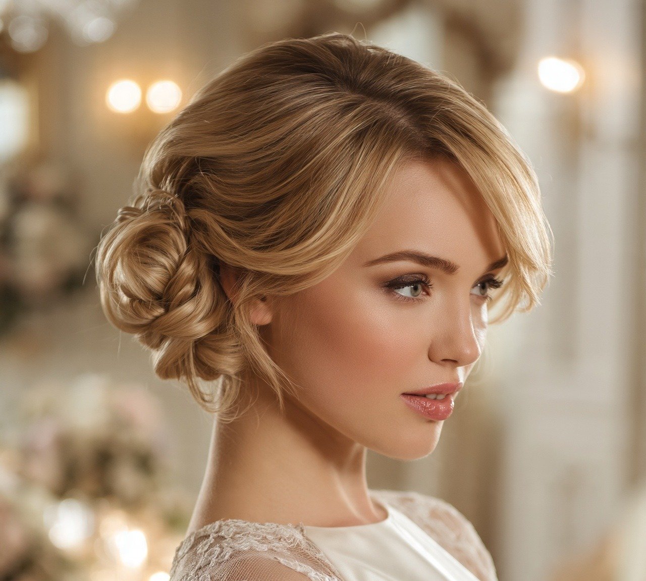 16 Trending Hairstyles for Short Hair for Wedding Day 12 11. Twisted Side Updo Hairstyles For Short Hair For Wedding