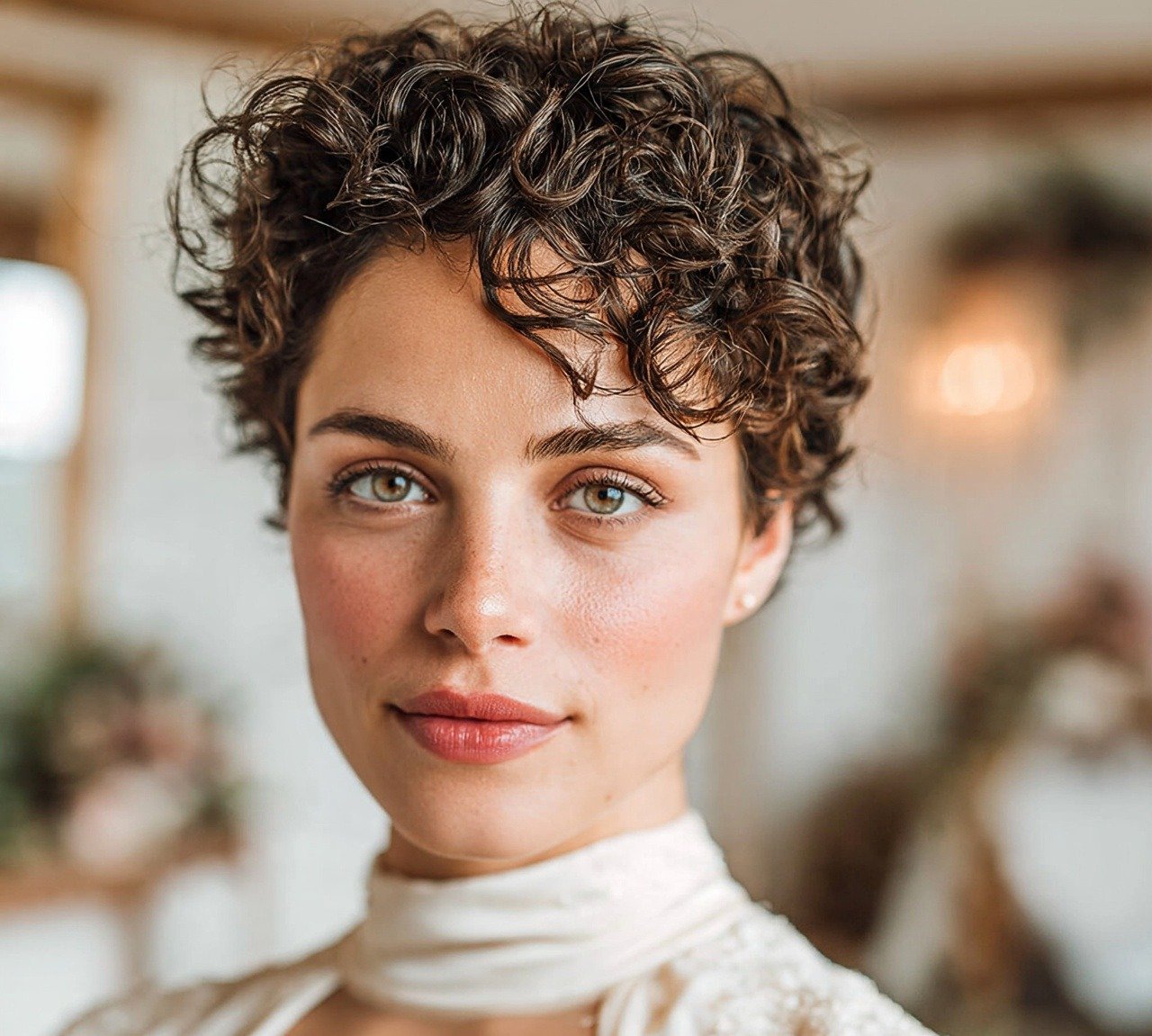 16 Trending Hairstyles for Short Hair for Wedding Day 13 12. Natural Curly Pixie Hairstyles For Short Hair For Wedding
