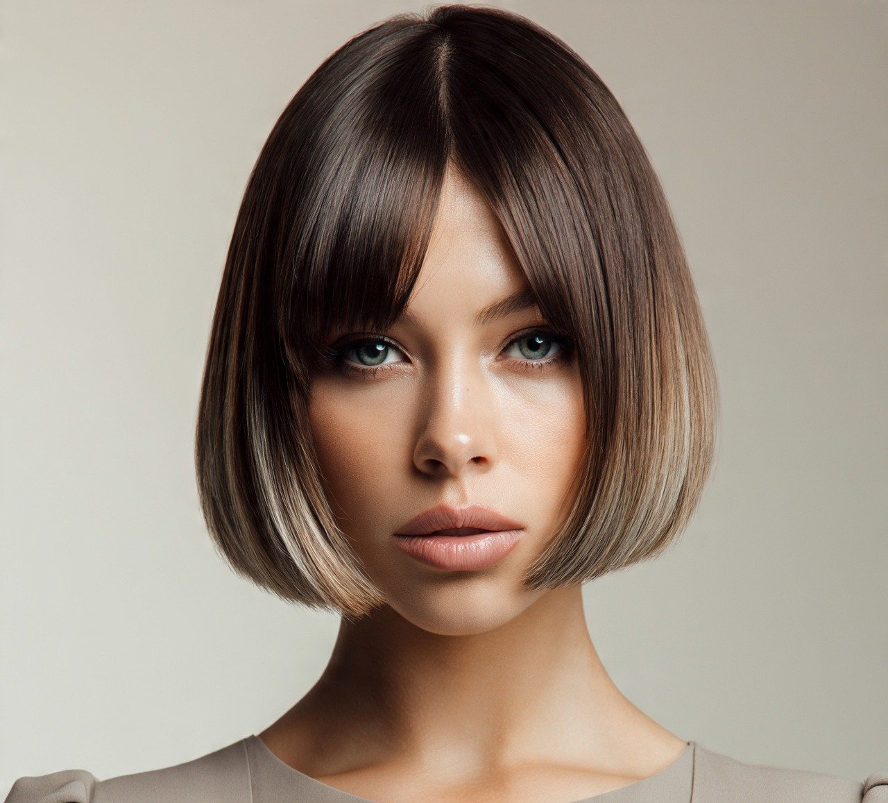 13. Short Silk Press with Highlighted Ends Hairstyles