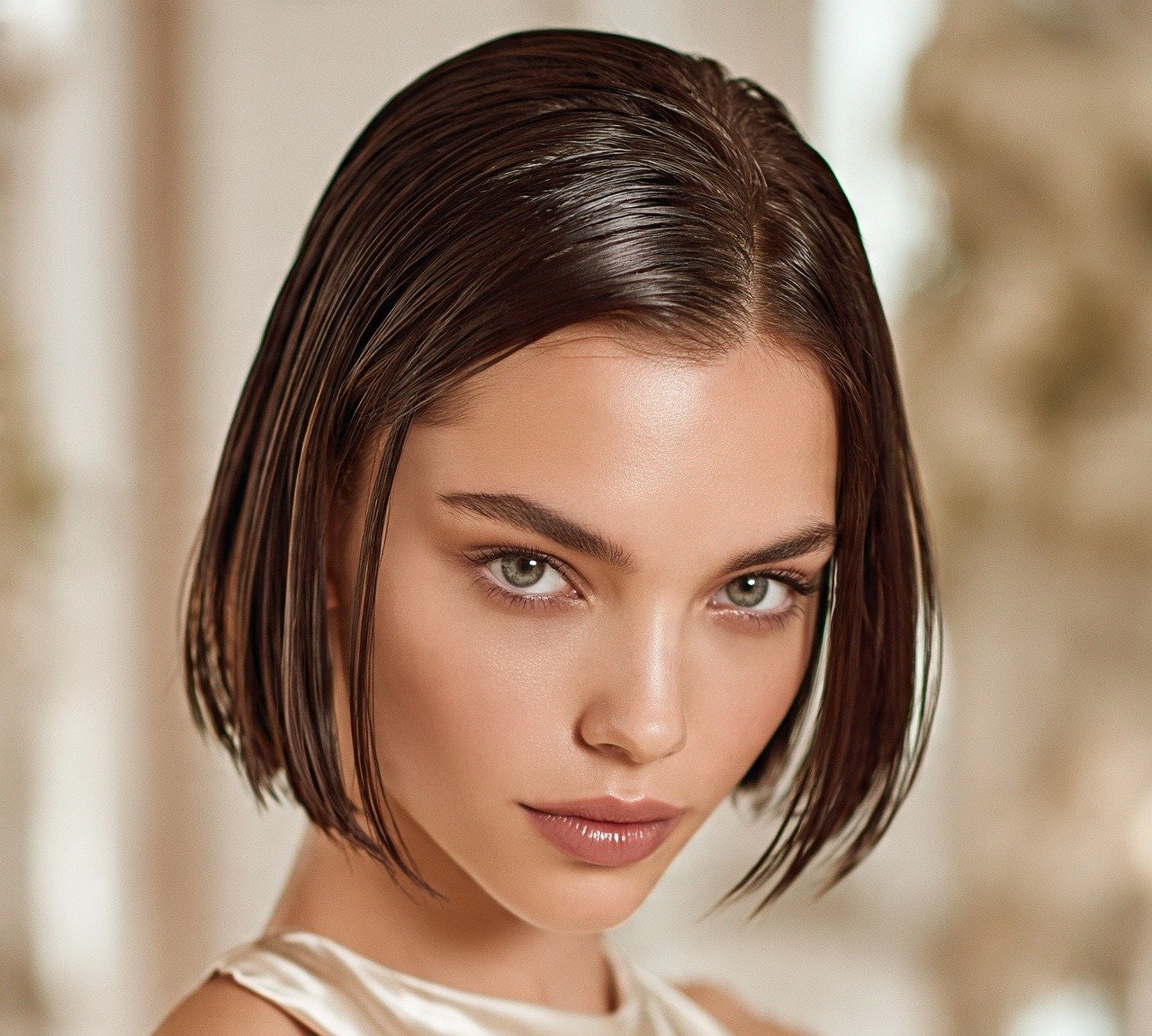 16 Trending Hairstyles for Short Hair for Wedding Day 14 13. Sleek Wet Look Bob Hairstyles For Short Hair For Wedding