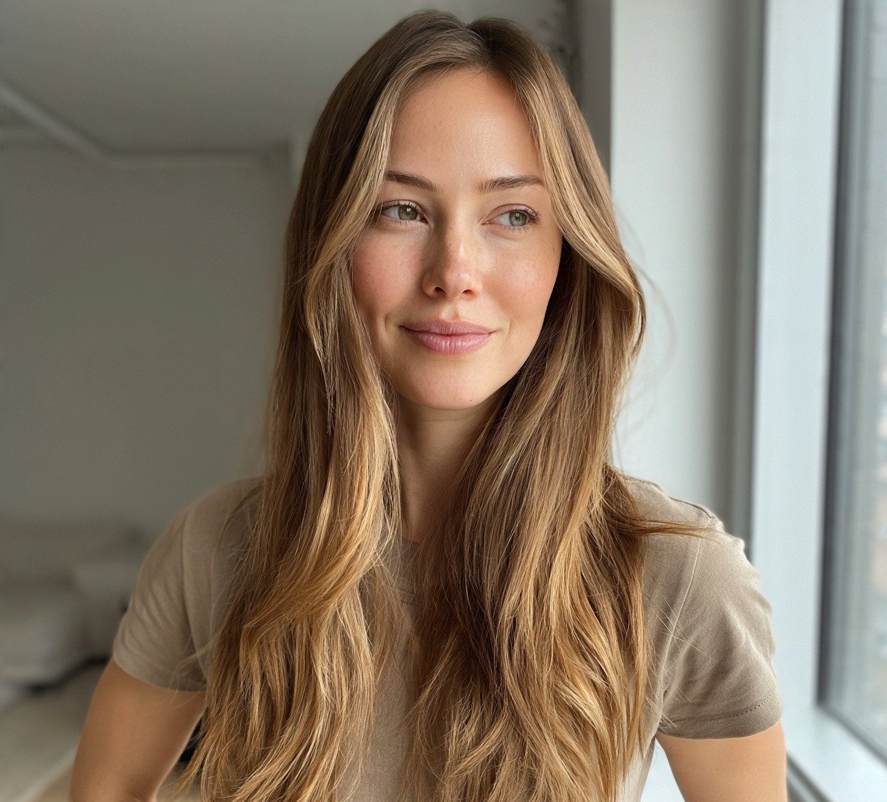 14. Golden Bronde Long Layers Hair Color and Cut cropped