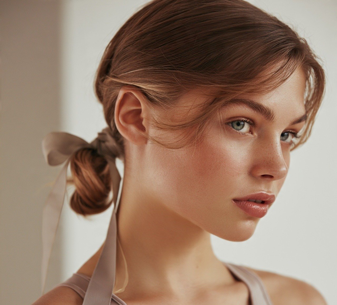 14. Wrapped Ponytail with Ribbon Softball Hairstyles For Short Hair