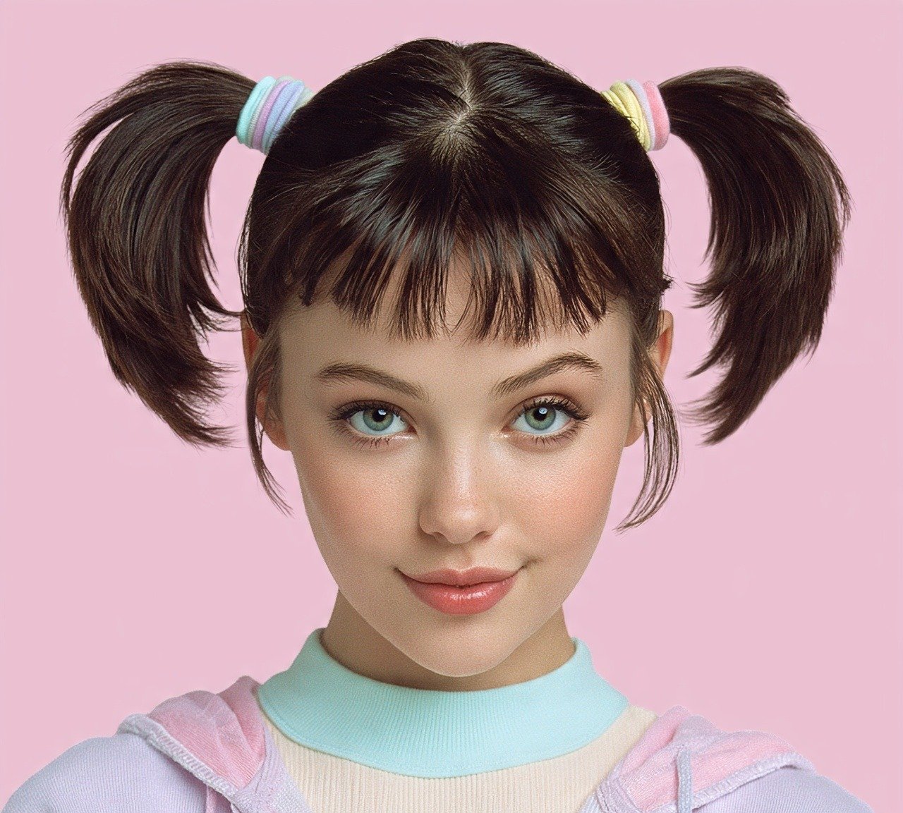 17 Trendy Hairstyles For Short Hair Y2K You'll Absolutely Love 15 14. Двойной Double Ponytails Short Crop Hairstyles Y2K
