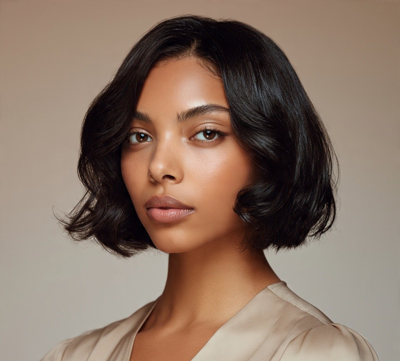 15. Short Silk Press with Soft Waves Hairstyles