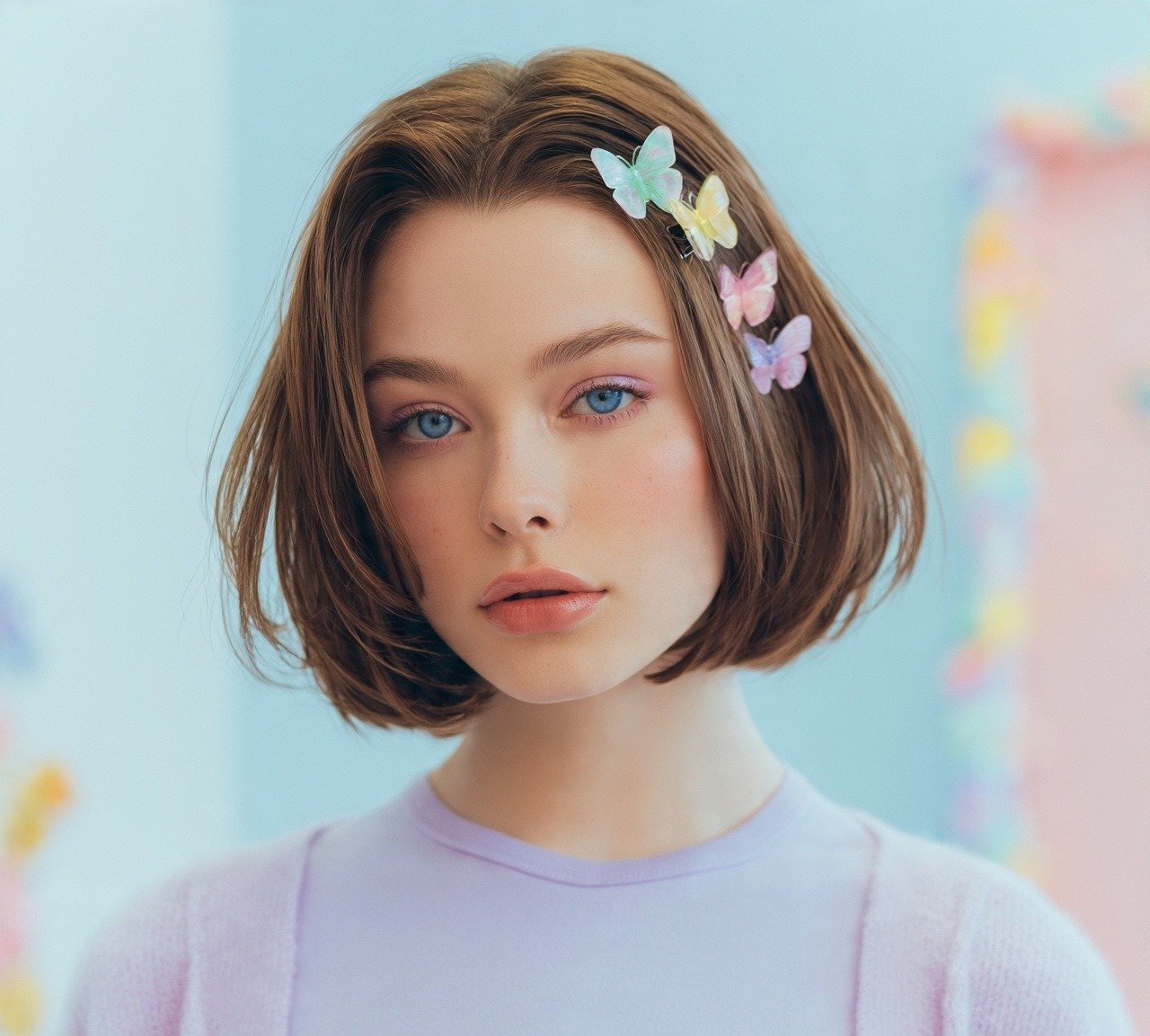 17 Trendy Hairstyles For Short Hair Y2K You'll Absolutely Love 3 2. Butterfly Clip Bob Hairstyles For Short Hair Y2K