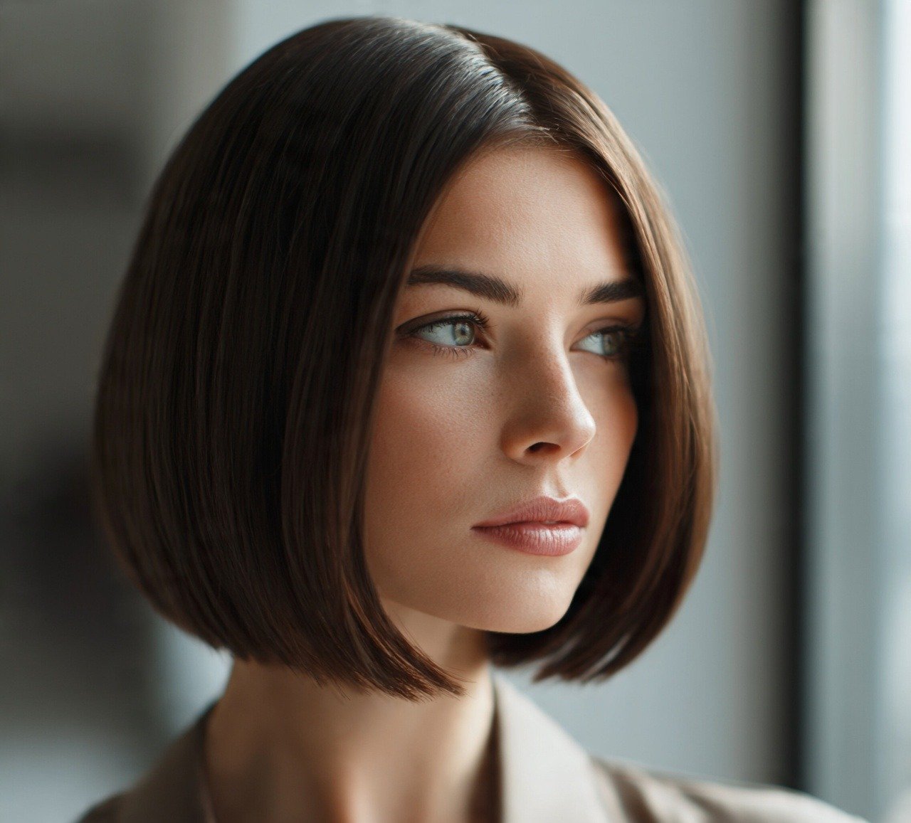 2. Chocolate Brown Bob Hair Color and Cut cropped