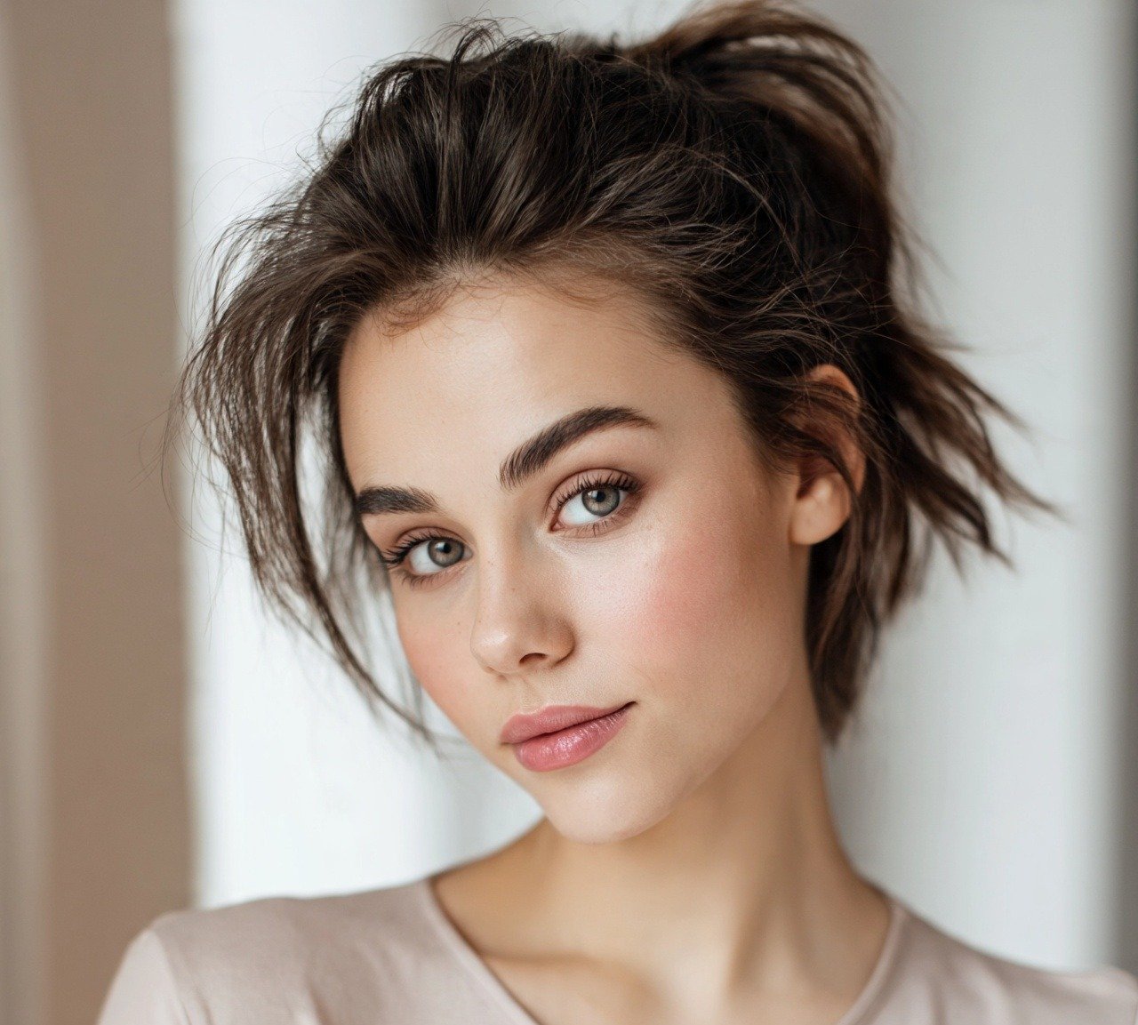 Short Hair Ponytail Hairstyles: 15 Trending Ideas That Are Worth Trying 3 2. Textured High Ponytail Short Hairstyles