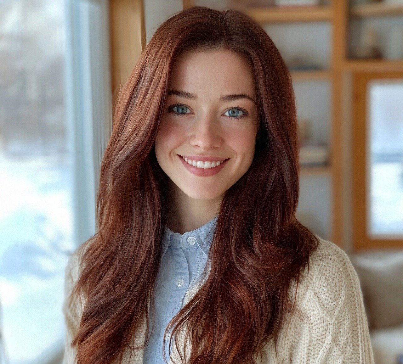 Winter Hair Color:14 Trending Shades You'll Want to Try 4 3. Chestnut Auburn Winter Hair Color