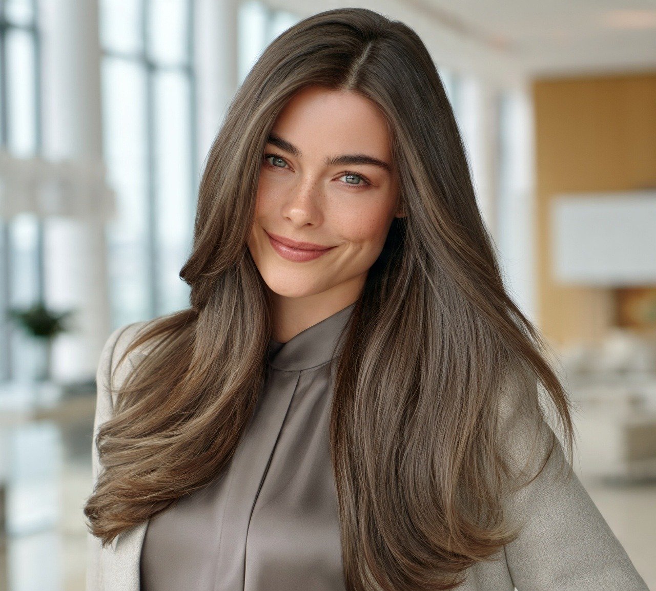 3. Cool Toned Ash Brown Hair Color