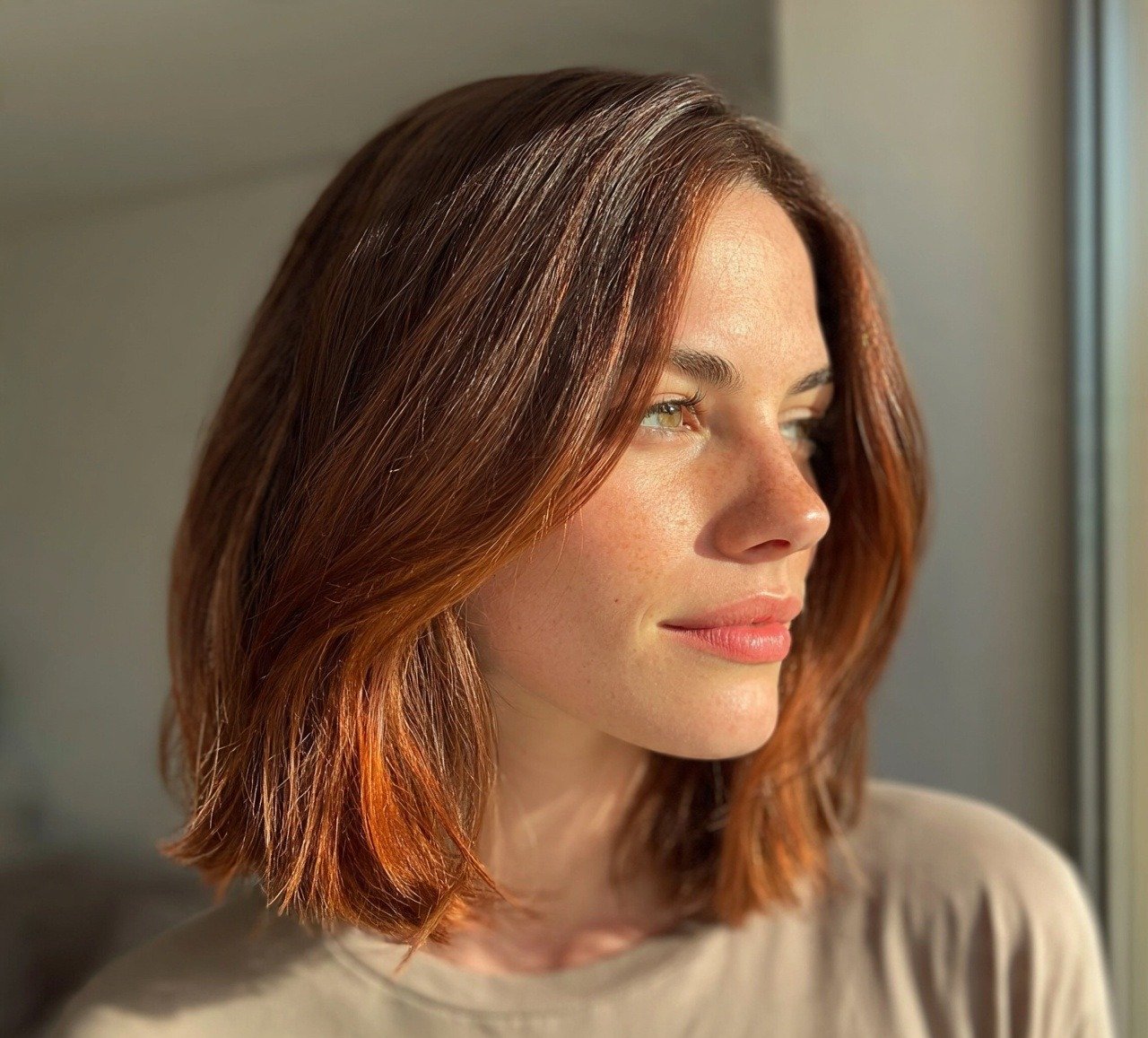Short Hair Color Ideas: 16 Trendy Shades to Try Right Now 4 3. Copper Balayage Lob Short Hair Color
