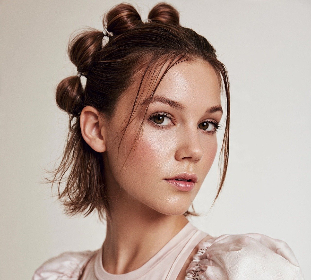 Short Hair Ponytail Hairstyles: 15 Trending Ideas That Are Worth Trying 4 3. Half Up Bubble Ponytail Short Hairstyles
