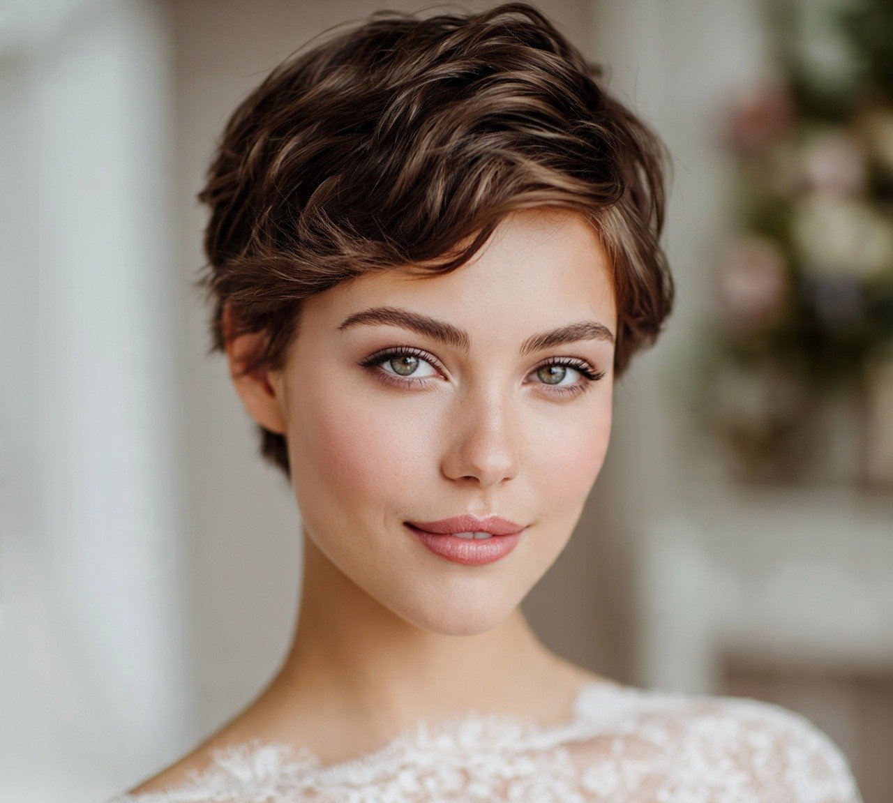 16 Trending Hairstyles for Short Hair for Wedding Day 4 3. Textured Pixie with Soft Waves Hairstyles For Short Hair For Wedding