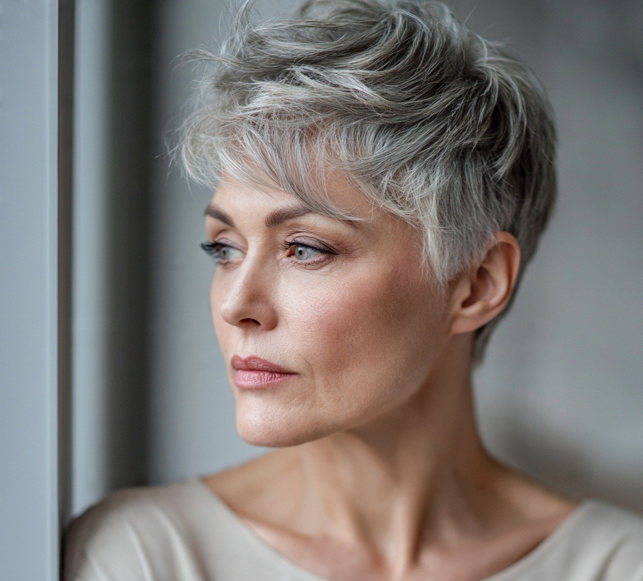 Short Hair Color Ideas: 16 Trendy Shades to Try Right Now 5 4. Ash Gray Pixie Short Hair Color