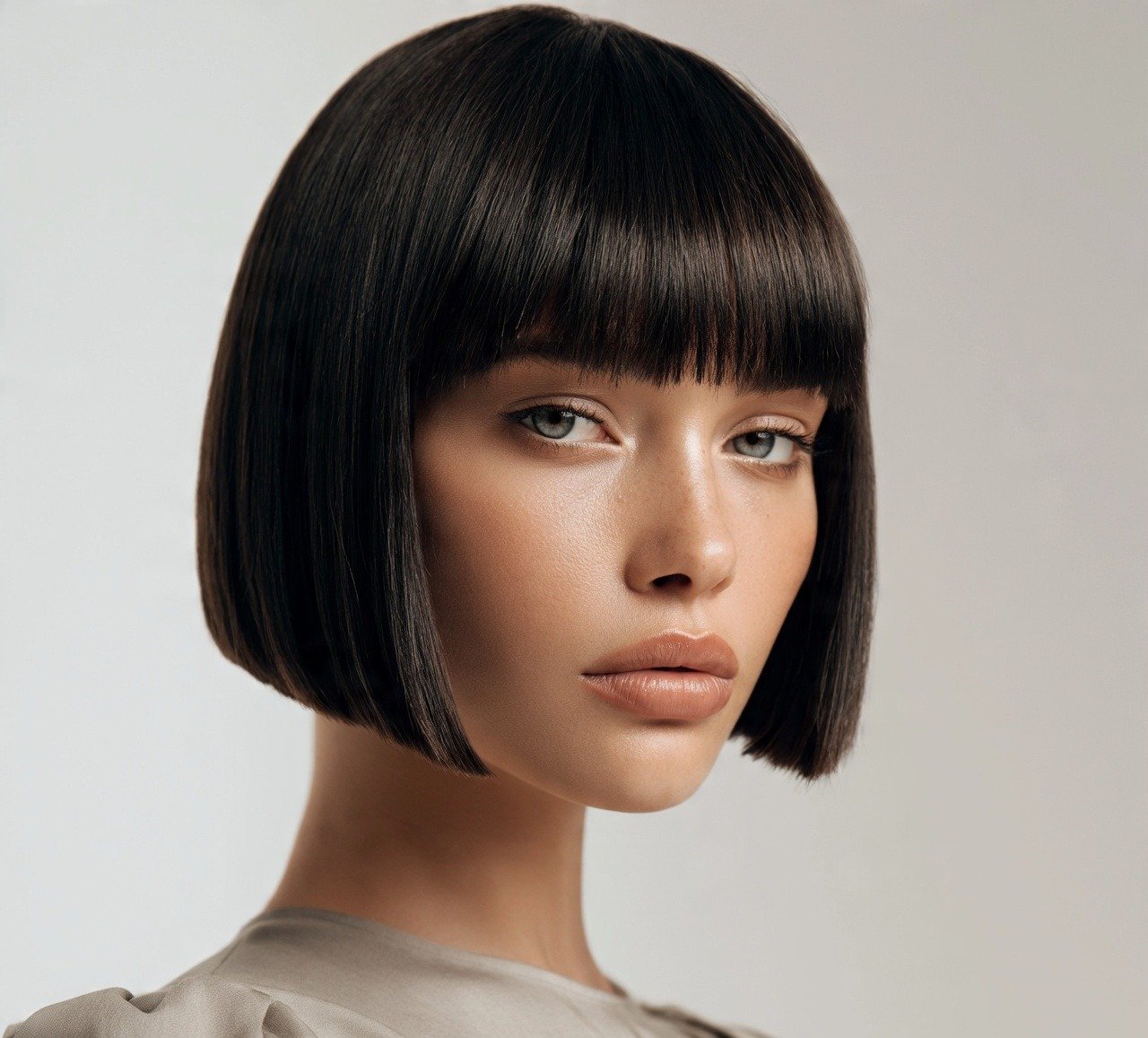 4. Blunt Chin Length Bob Hairstyles for Short Hair