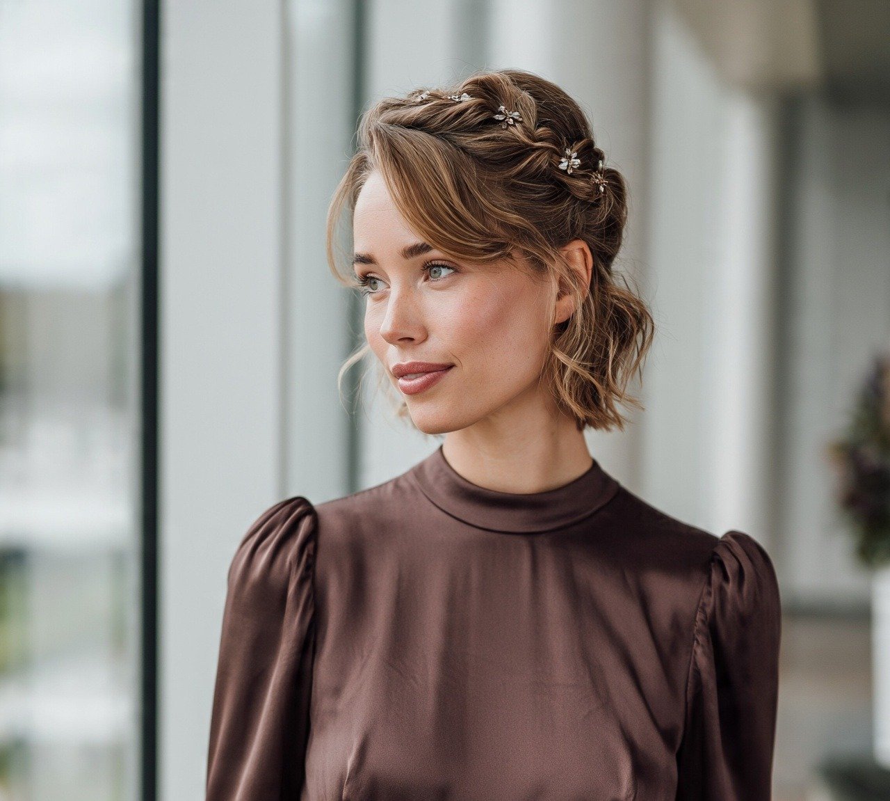 13 Trendy Updo Hairstyles For Short Hair That Prove Length Isn't Everything 5 4. Bobby Pin Half Up Twist Hairstyles For Short Hair