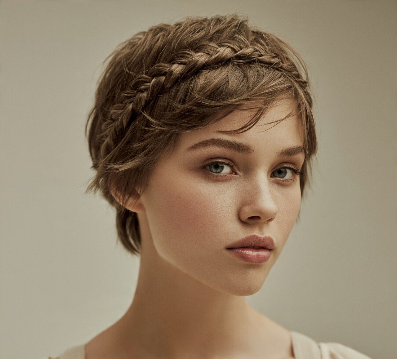 4. Braided Headband Wrap Softball Hairstyles For Short Hair