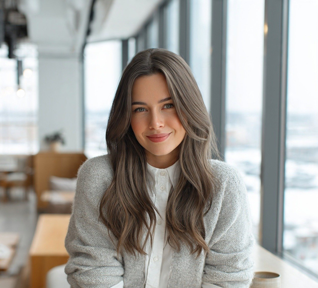 Winter Hair Color:14 Trending Shades You'll Want to Try 5 4. Cool Ash Brown Winter Hair Color