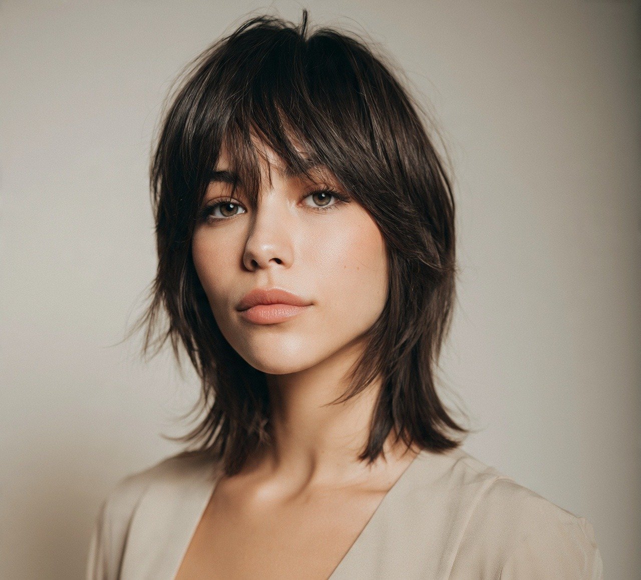 5. Layered Shag with Silk Press Hairstyles for Short Hair