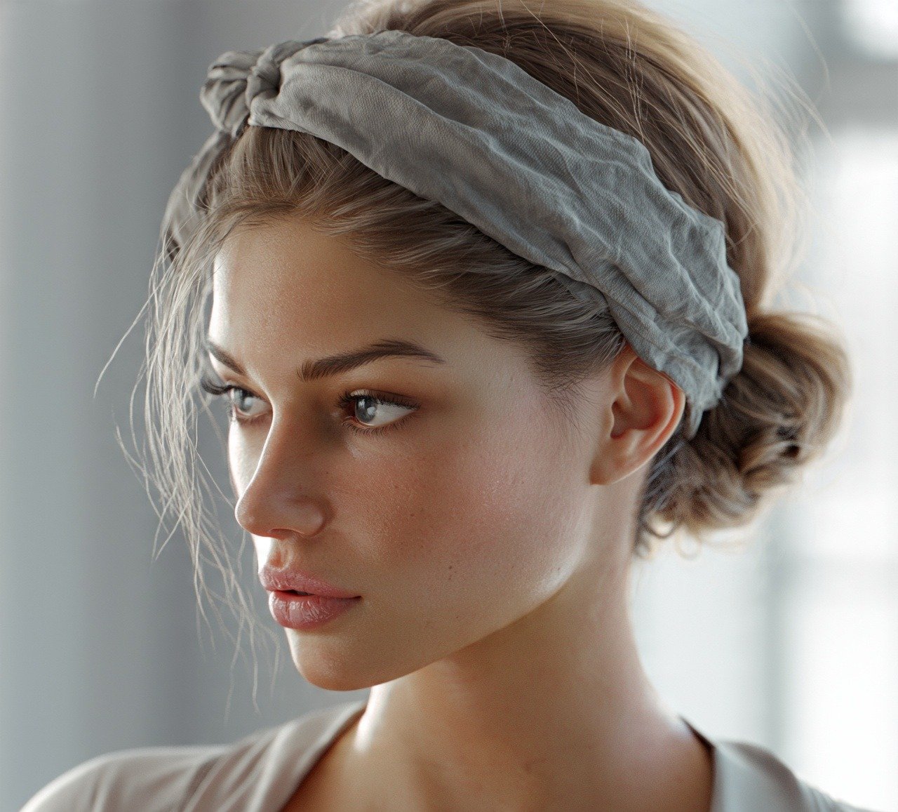 6. Low Bun with a Bandana Softball Hairstyles For Short Hair
