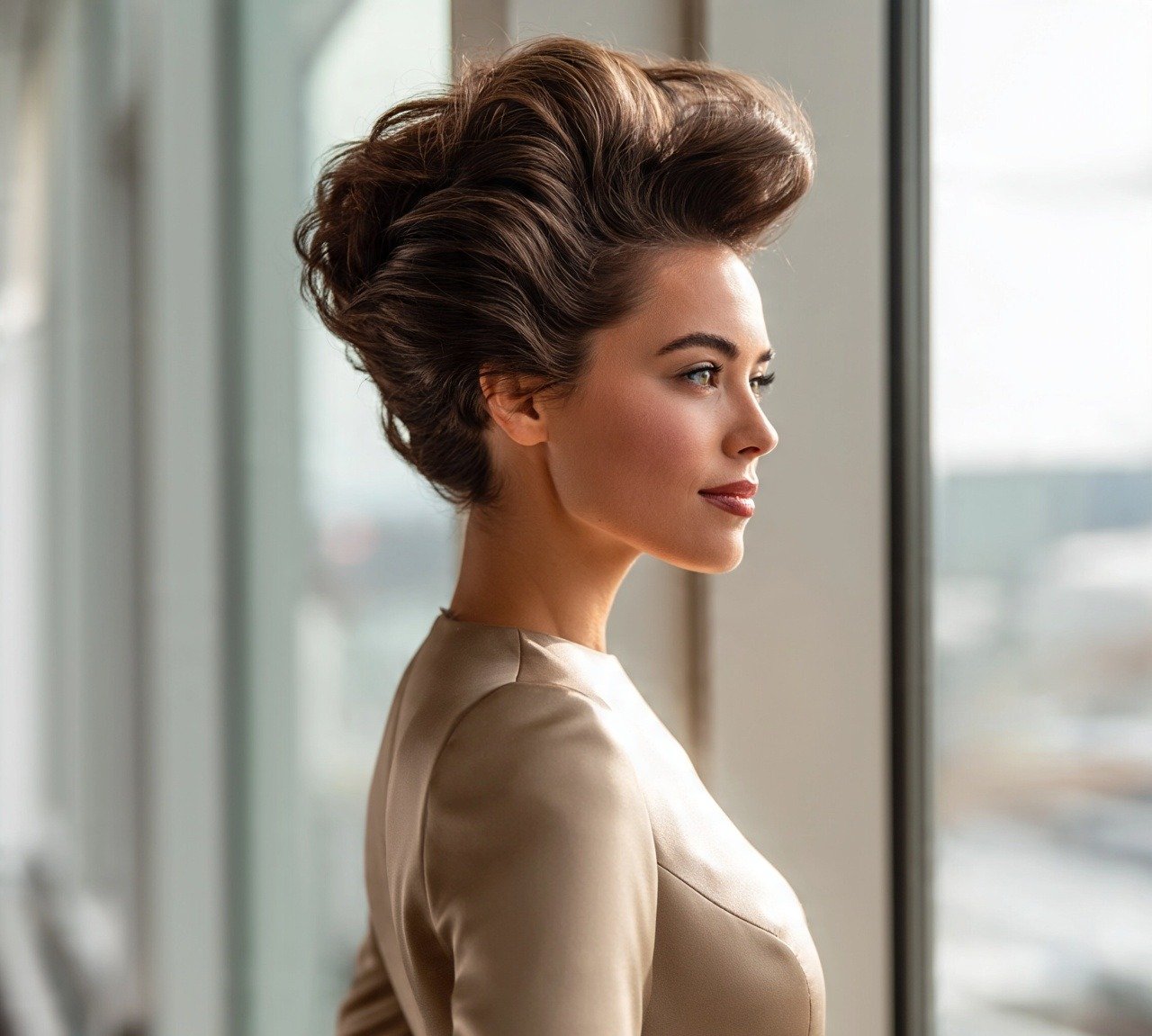 13 Trendy Updo Hairstyles For Short Hair That Prove Length Isn't Everything 7 6. Voluminous Puff Updo Hairstyles For Short Hair