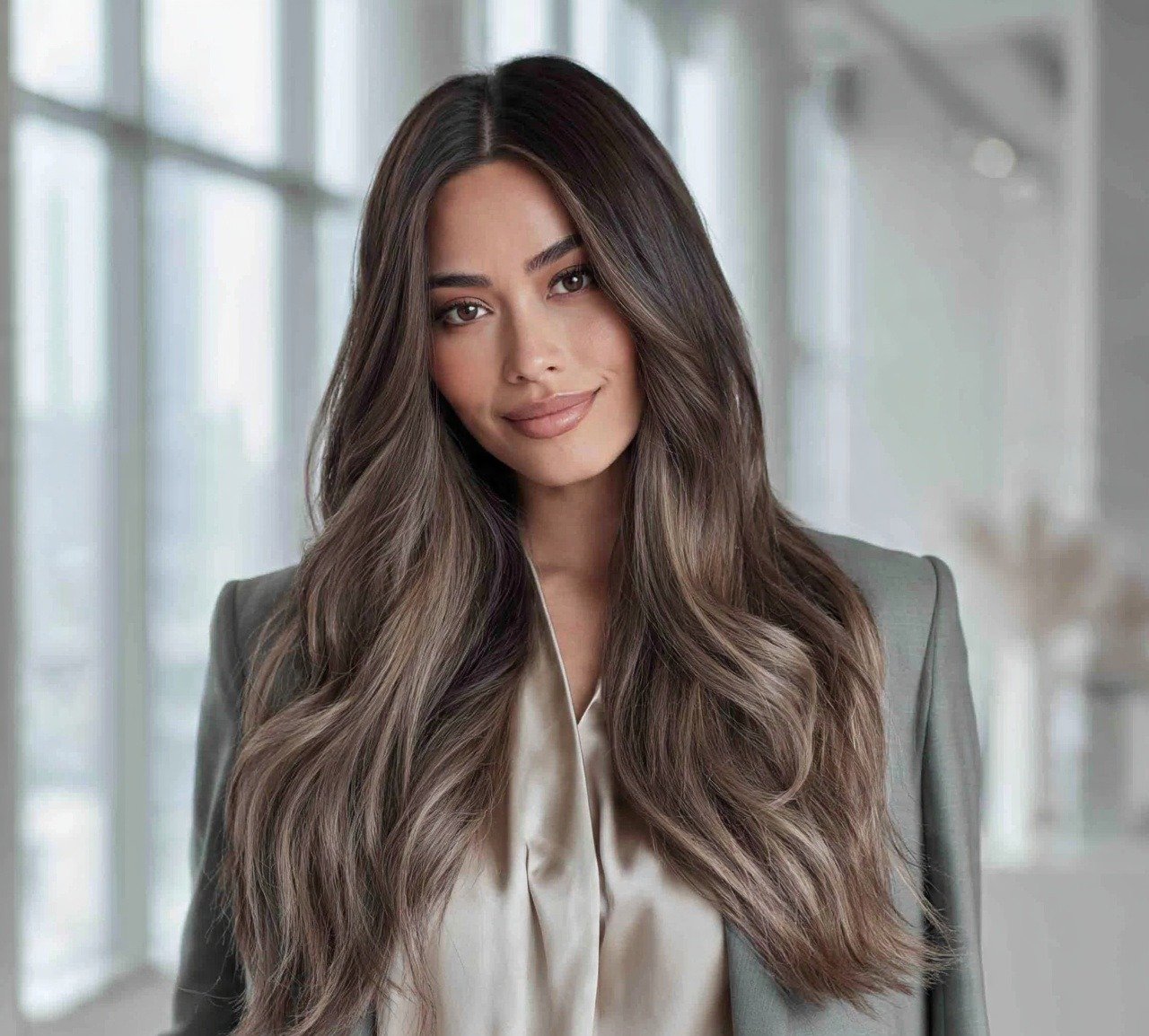 7. Ash Brown Ombre Hair Color