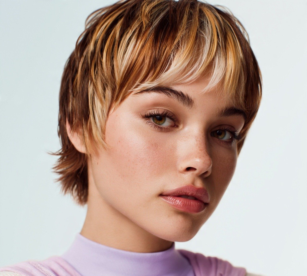 17 Trendy Hairstyles For Short Hair Y2K You'll Absolutely Love 8 7. Chunky Streaked Bixie Hairstyles For Short Hair Y2K