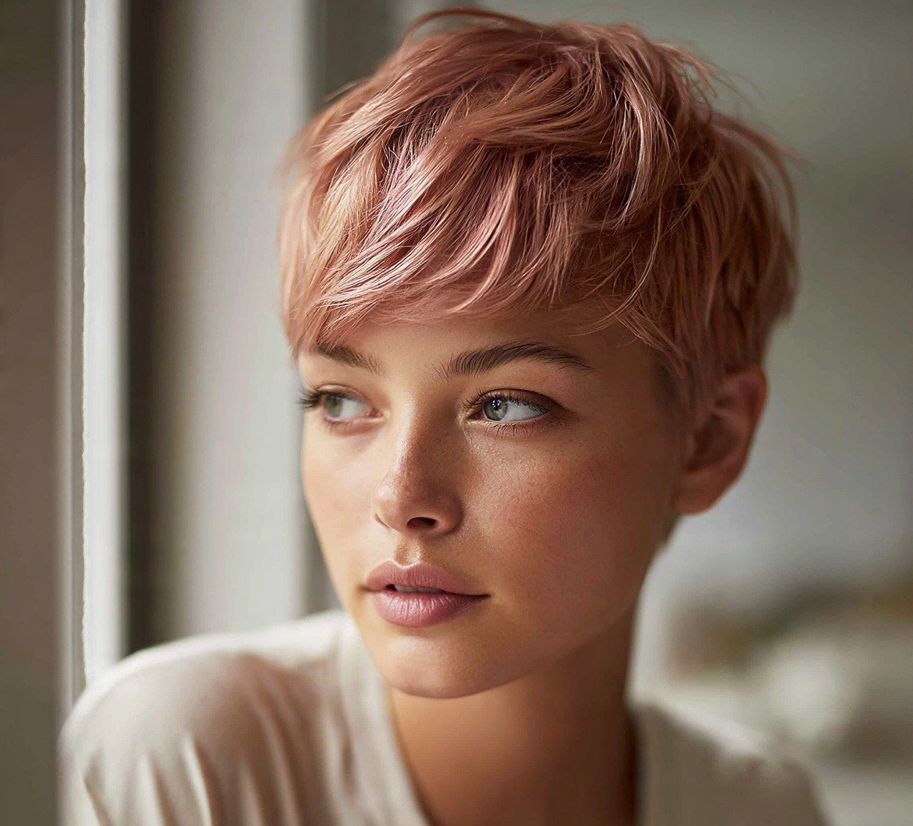 Short Hair Color Ideas: 16 Trendy Shades to Try Right Now 8 7. Rose Gold Pixie Short Hair Color
