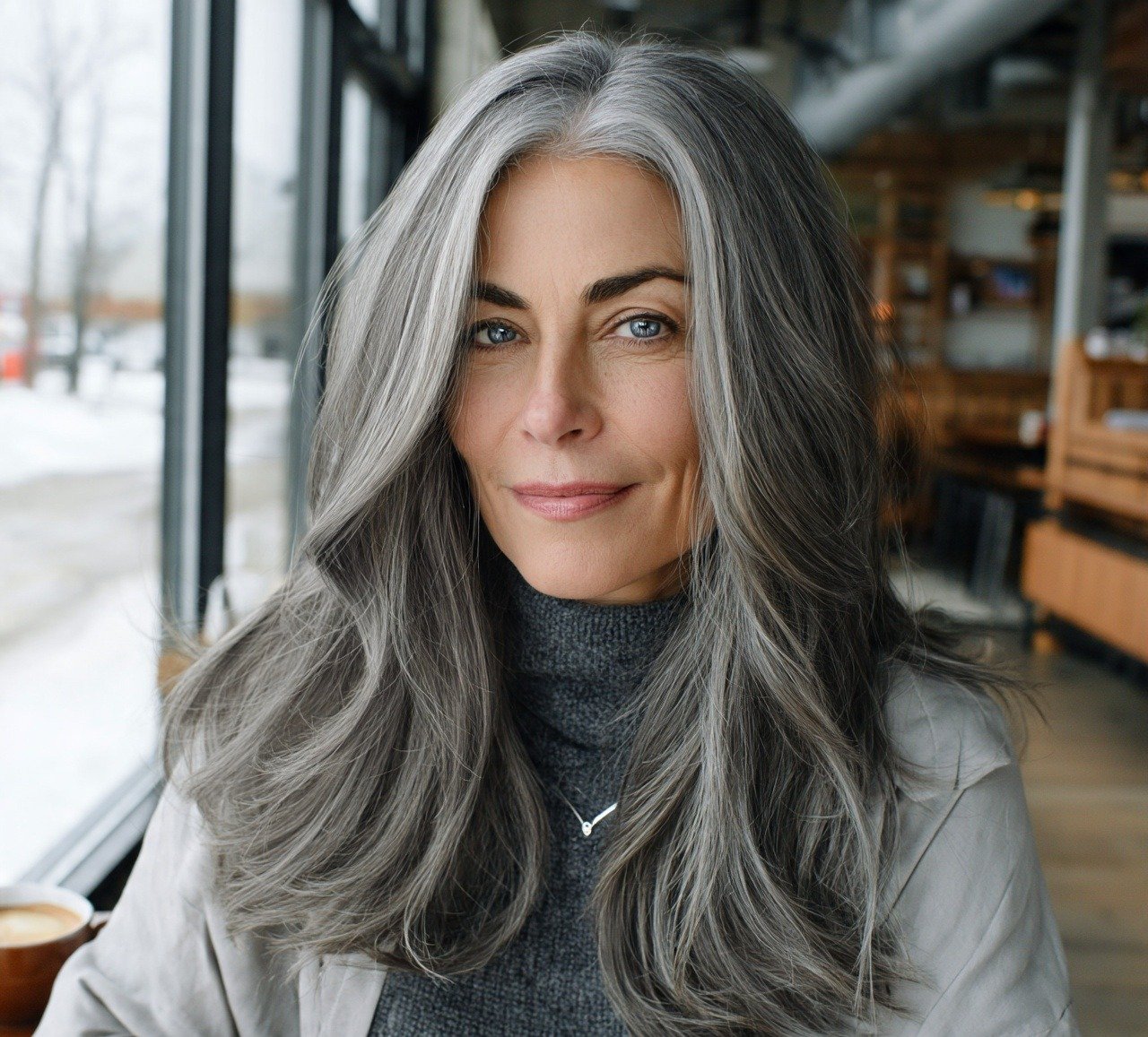 Winter Hair Color:14 Trending Shades You'll Want to Try 8 7. Slate Gray Winter Hair Color