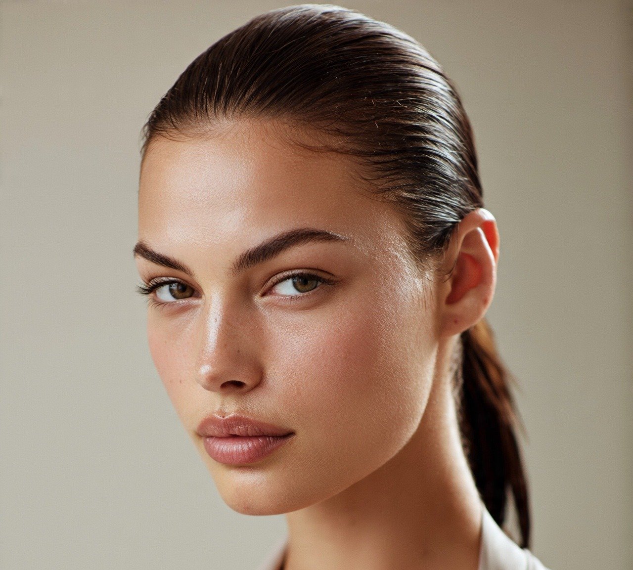 Short Hair Ponytail Hairstyles: 15 Trending Ideas That Are Worth Trying 8 7. Slicked Back Baby Hair Ponytail Short Hairstyles