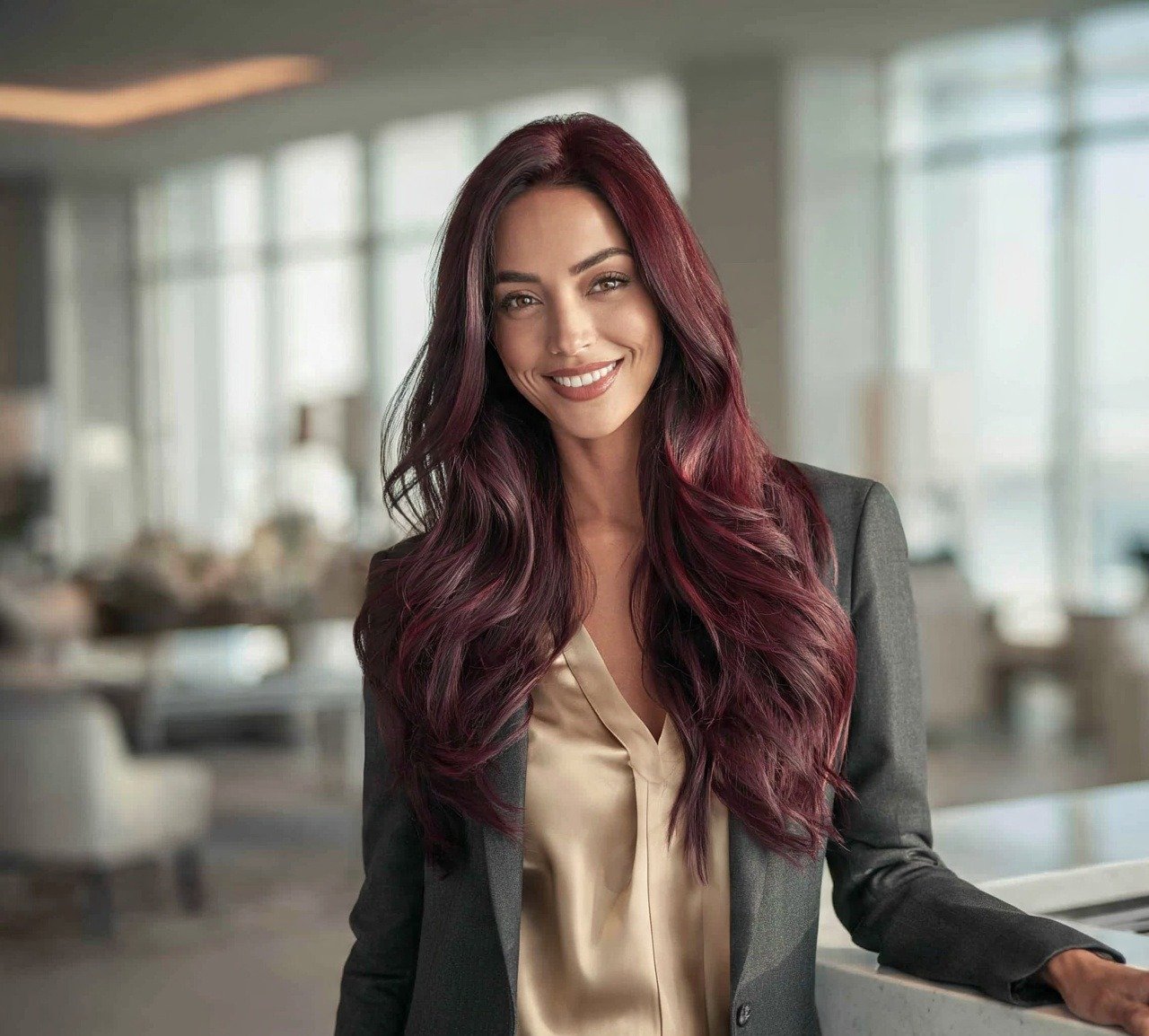 8. Burgundy Wine Color Hair