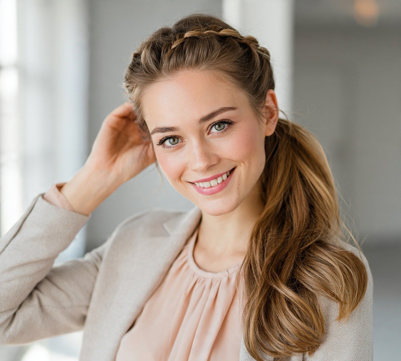 Ponytail Hairstyles With Braids: 13 Trending Ideas That Are Worth Trying 10 9. Half Up Braided Ponytail Hairstyles 1