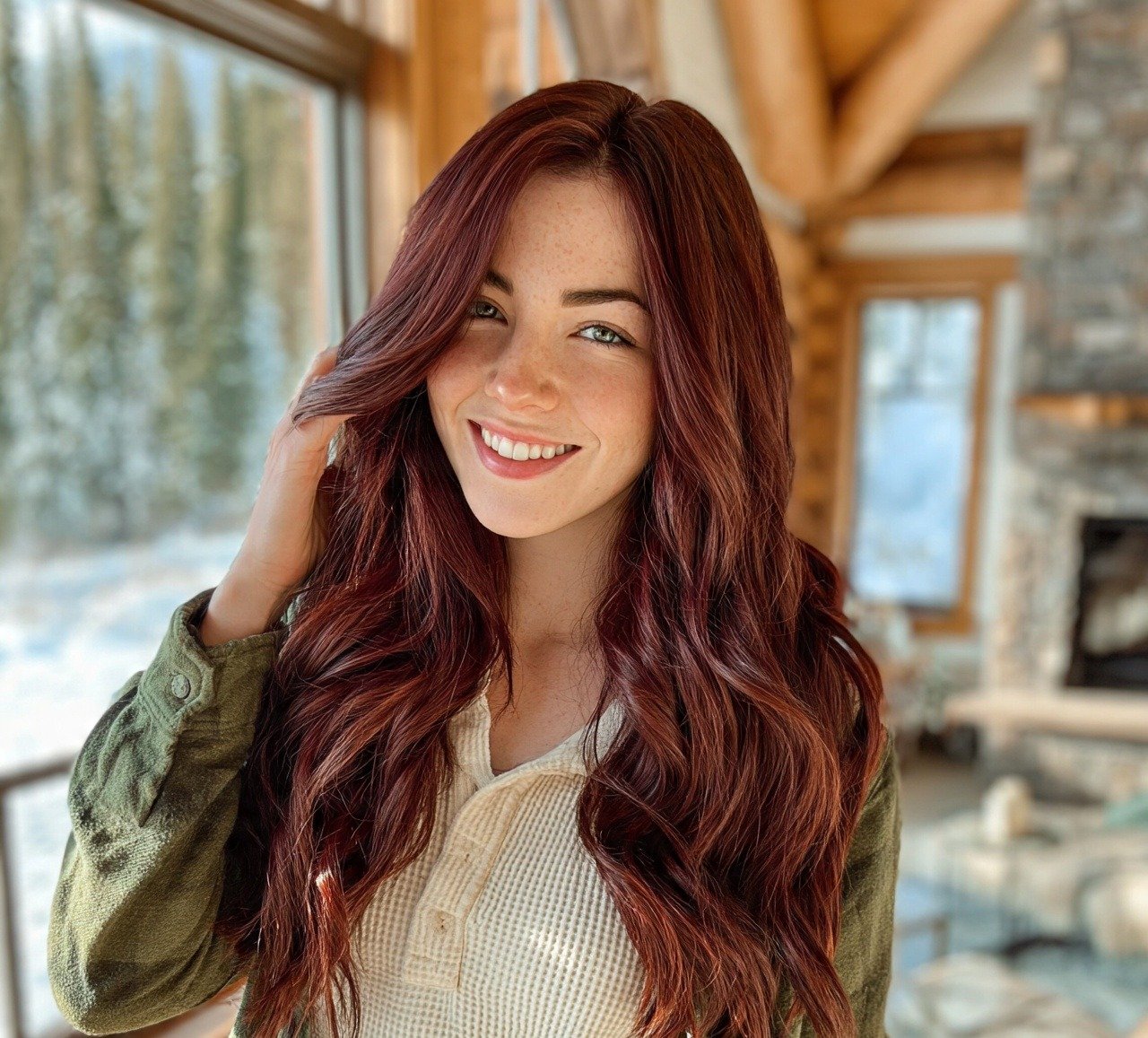 Winter Hair Color:14 Trending Shades You'll Want to Try 10 9. Mahogany Red Winter Hair Color 1