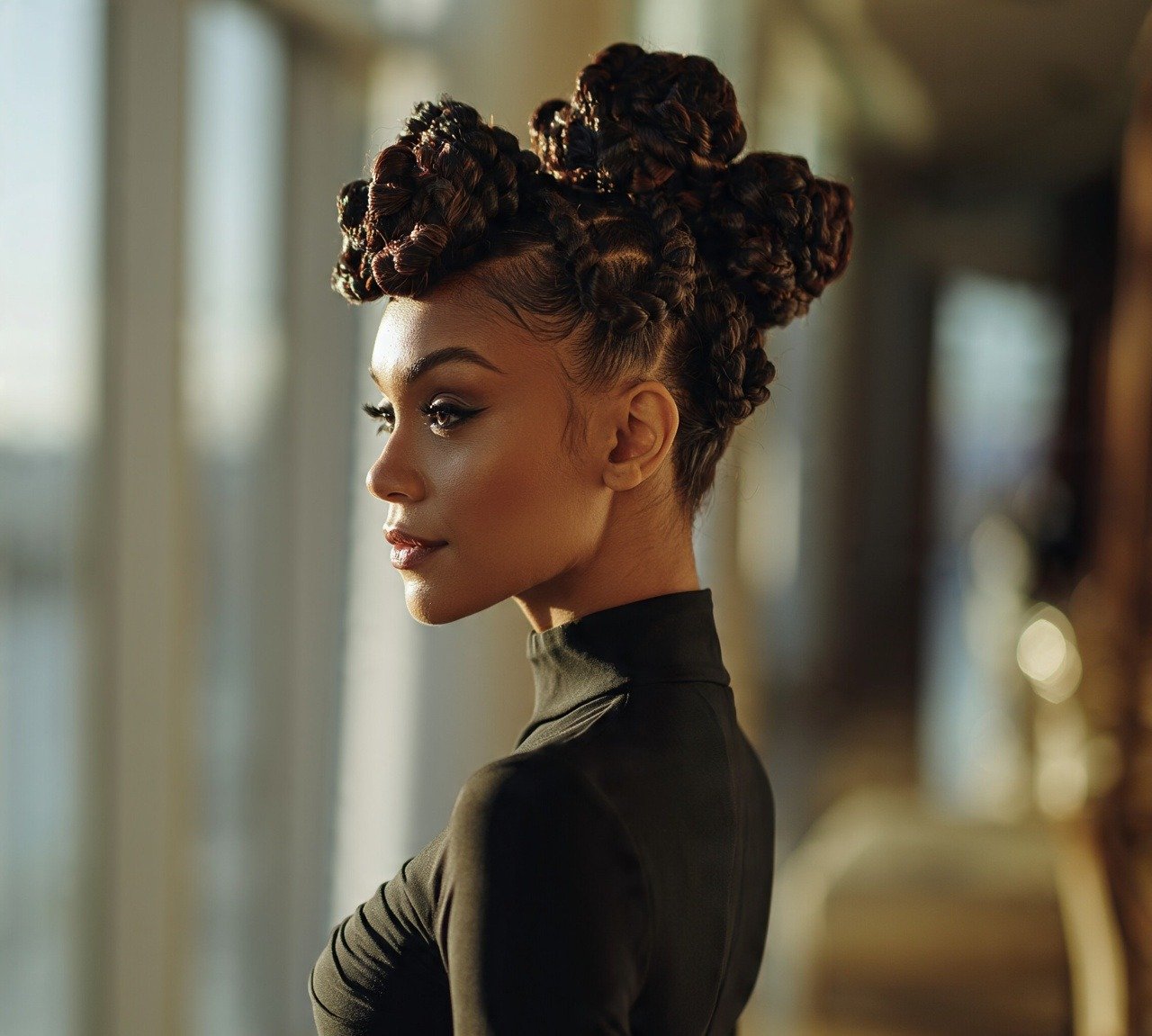 13 Trendy Updo Hairstyles For Short Hair That Prove Length Isn't Everything 10 9. Twisted Bantu Knot Updo Hairstyles For Short Hair