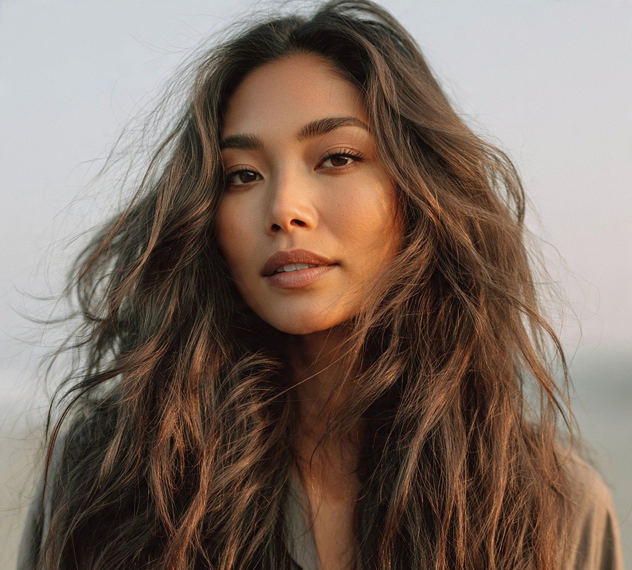 Beach Wave Long Layers for Thick Hair