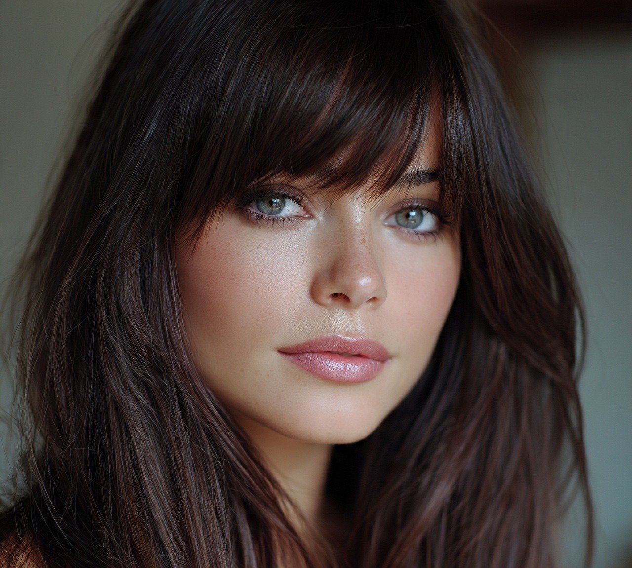 Bottleneck Bangs with Long Hair