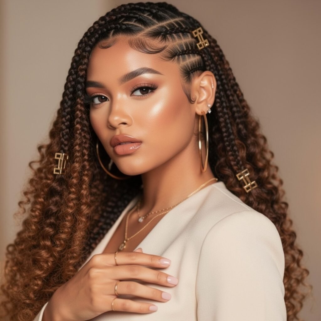 Box Braids with Curly Ends
