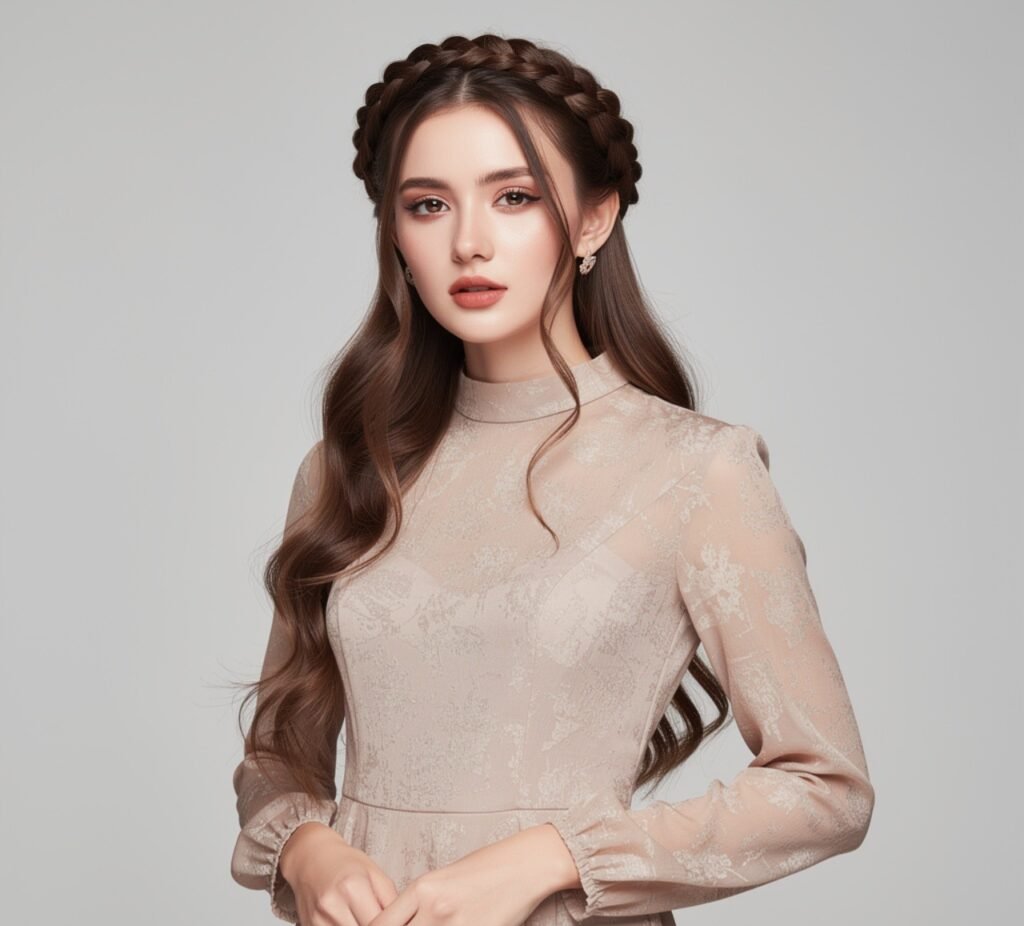 Braided Crown with Flowing Length 1