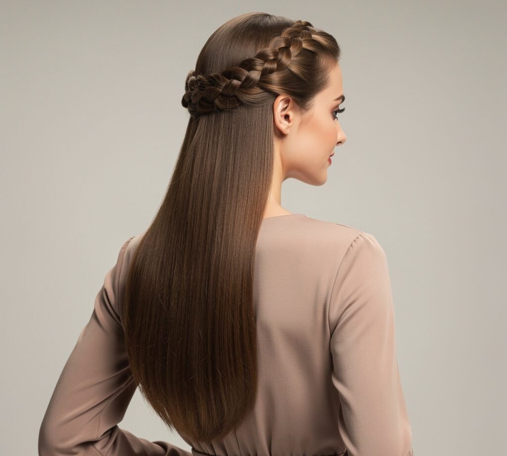 Braided Crown with Flowing Length