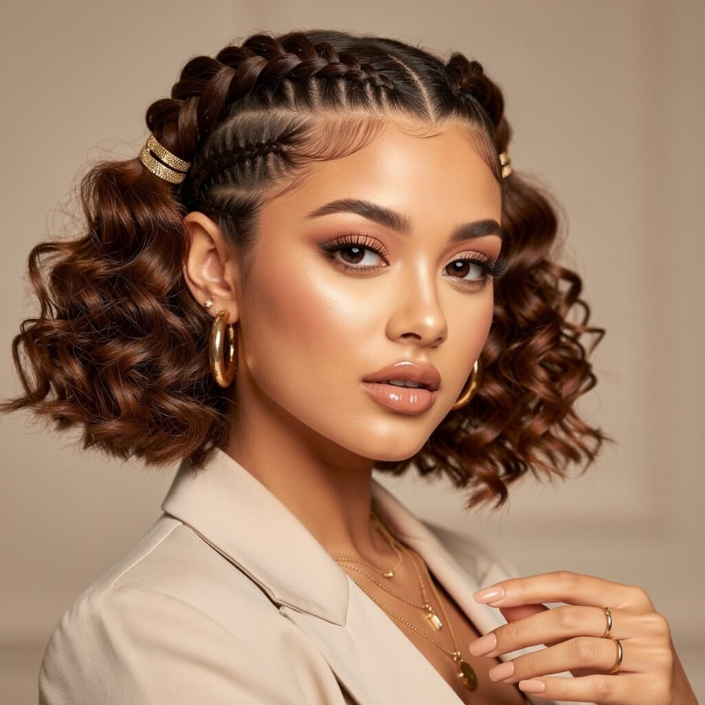 Braided Curly Bob