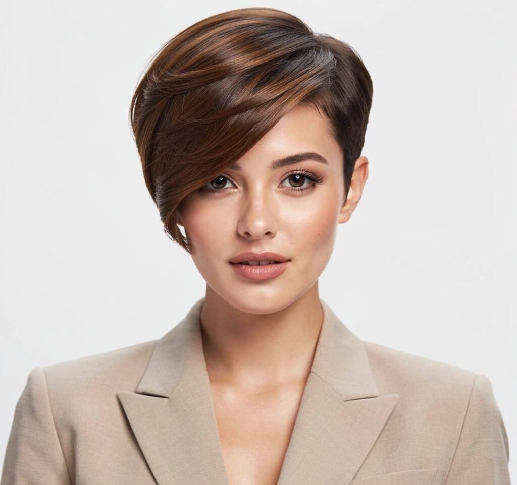 Classic Long Pixie with Side Sweep