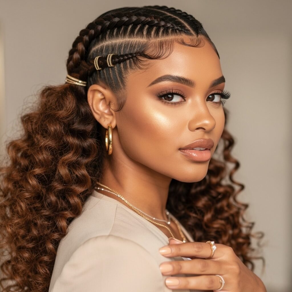 Cornrow to Curls Style