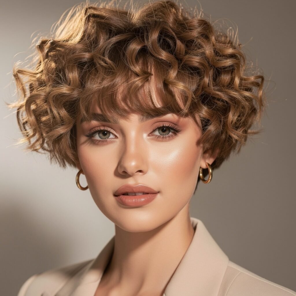 Curly Crop with Fringe Bangs