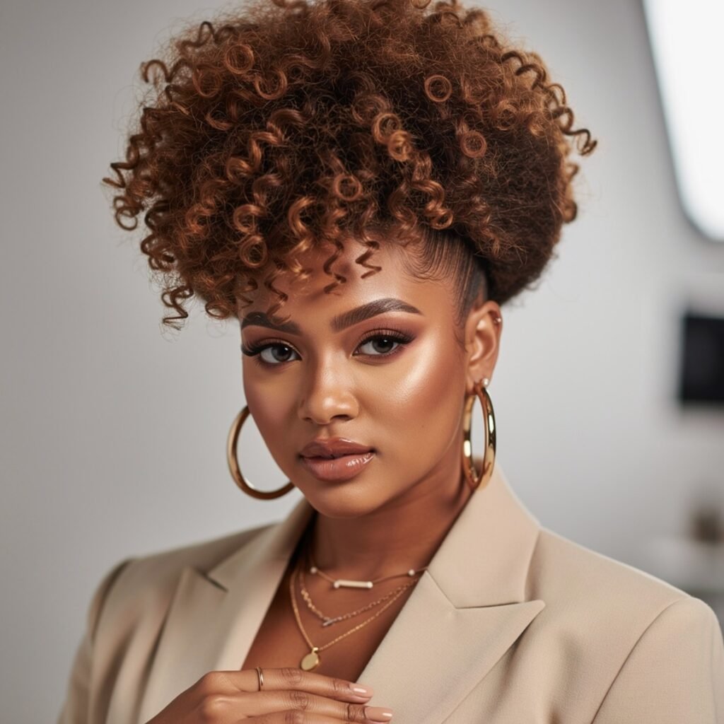 15 Curly Hairstyles Ideas for Every Hair Length and Occasion 9 Curly High Puff 1