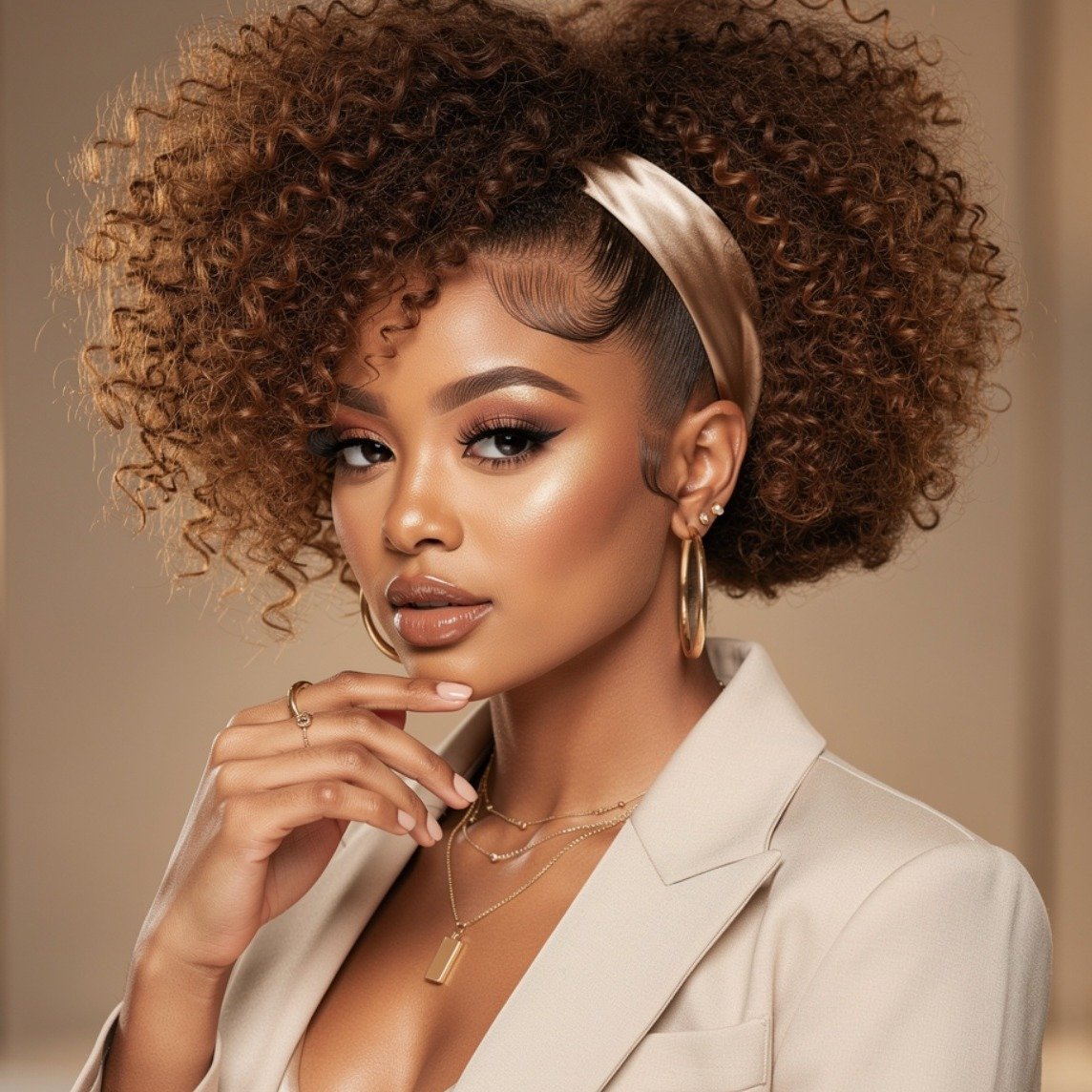 Curly High Puff