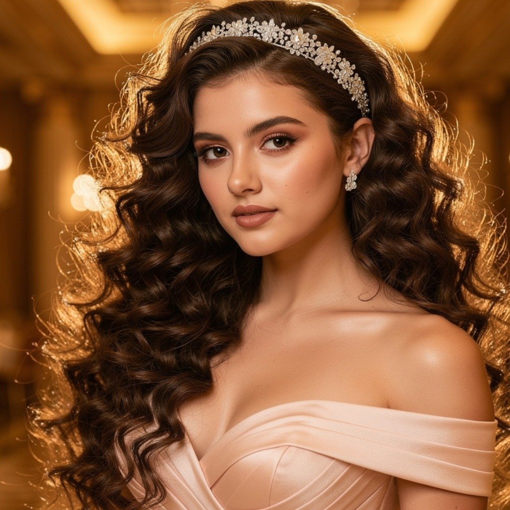 Curly Prom Hairstyle With Headband