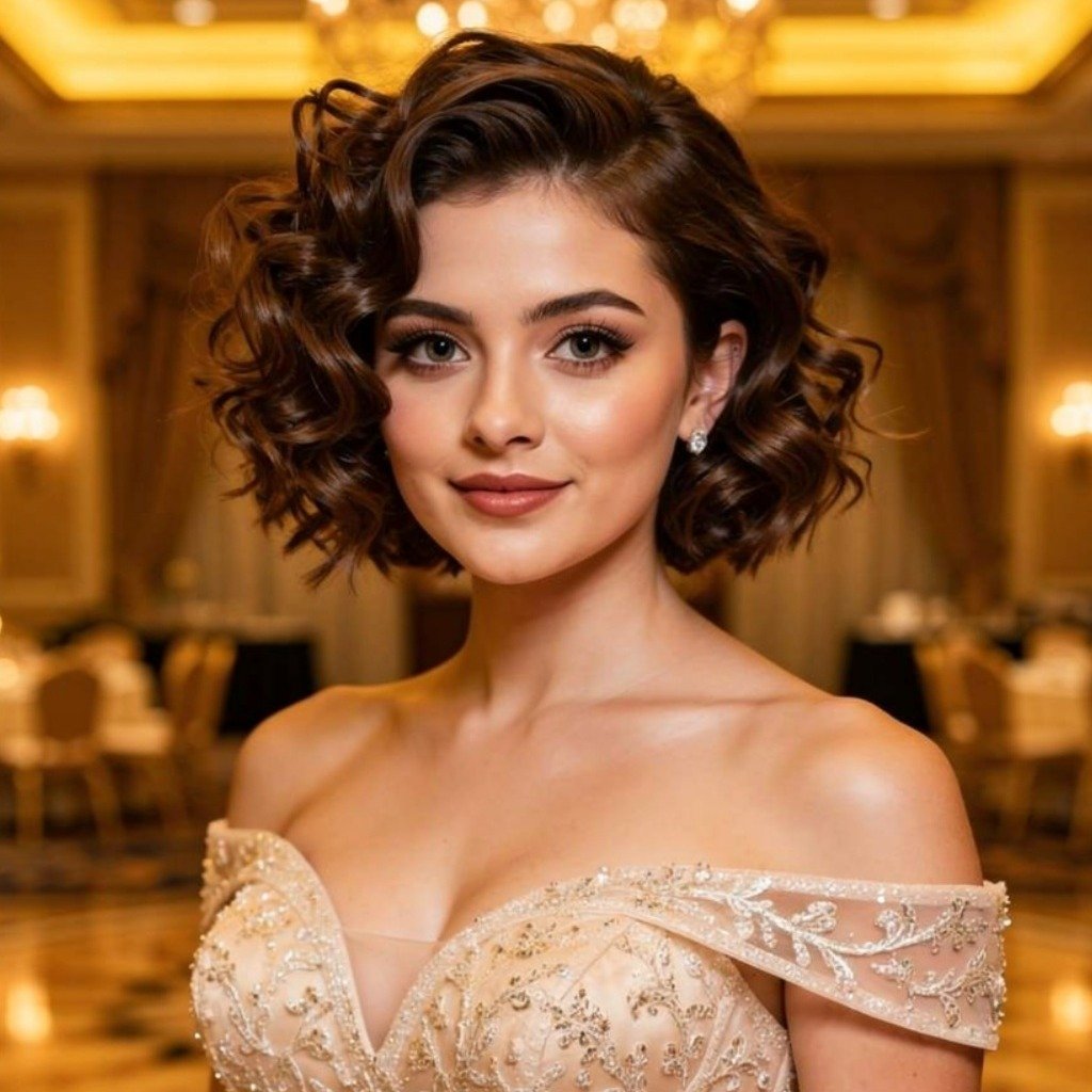 Curly Prom Hairstyle for Short Hair