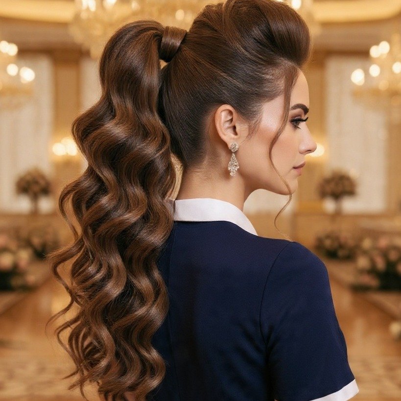 Curly Prom Ponytail With Volume