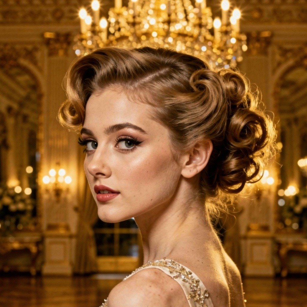 Curly Prom Updo Inspired by Old Hollywood